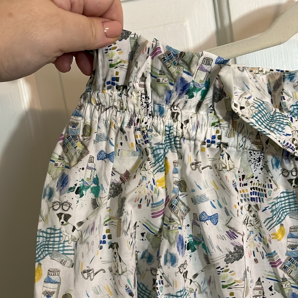 NWT Sara Campbell Liberty London Tana Lawn Painting Dogs Print Blouse Size L - Picture 4 of 6